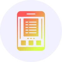 List Mobile Interface Icon Minimal Gradient Style vector