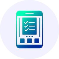 Checklist Mobile Interface Icon Minimal Gradient Style vector