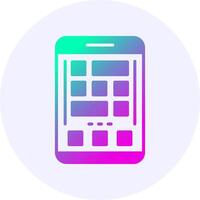 Grid Mobile Interface Icon Minimal Gradient Style vector