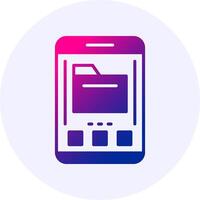Folder Mobile Interface Icon Minimal Gradient Style Design vector