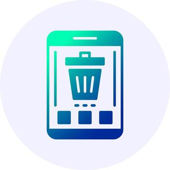 Trash Mobile Interface Icon Minimal Gradient Style vector