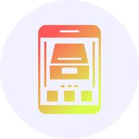 Archive Mobile Interface Icon Minimal Gradient Style vector