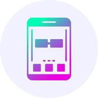 Link Mobile Interface Icon Minimal Gradient Style vector