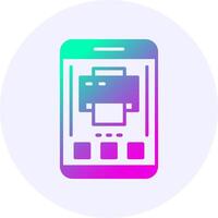 Printer Mobile Interface Icon Minimal Gradient Style vector