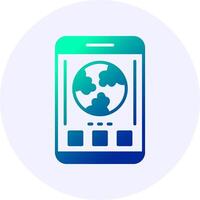 Earth Mobile Interface Icon Minimal Gradient Style vector