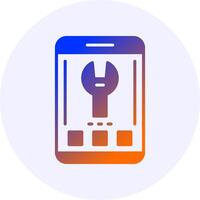 Tool Mobile Interface Icon Minimal Gradient Style vector