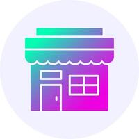 Storefront Icon Minimal Gradient Style Design vector