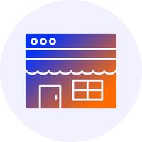 Online Store Icon Minimal Gradient Style vector