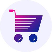 Shopping Cart Icon Minimal Gradient Style Design vector