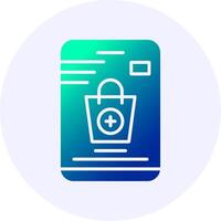 Mobile Shopping Icon Minimal Gradient Style vector
