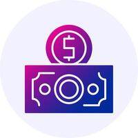 Money Icon Minimal Gradient Style vector
