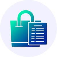 Shopping List Icon Minimal Gradient Style vector