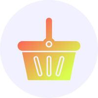 Shopping Basket Icon Minimal Gradient Style vector