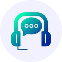 Chat Support Icon Minimal Gradient Style vector