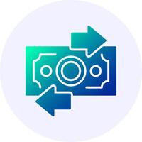 Refund Icon Minimal Gradient Style vector