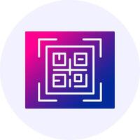 QR Code Icon Minimal Gradient Style vector