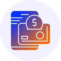 Digital Wallet Icon Minimal Gradient Style vector