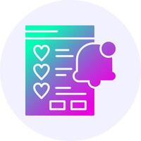Wishlist Notification Icon Minimal Gradient Style vector