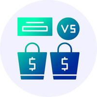 Price Comparison Icon Minimal Gradient Style vector