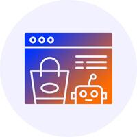 Virtual Shopping Assistant Icon Minimal Gradient Style vector
