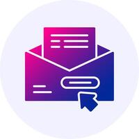 Newsletter Subscription Icon Minimal Gradient Style vector