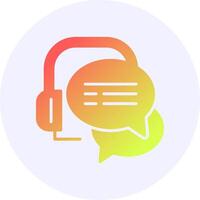 Live Chat Icon Minimal Gradient Style vector
