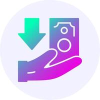 Cashback Icon Minimal Gradient Style vector