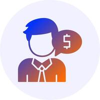 Financial advisor Icon Minimal Gradient Style vector