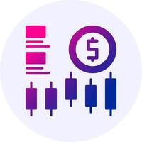Stock market Icon Minimal Gradient Style Design vector
