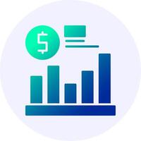 Finance graph Icon Minimal Gradient Style vector