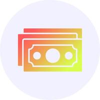 Banknotes Icon Minimal Gradient Style vector