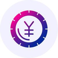 Yen sign Icon Minimal Gradient Style vector