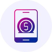 Online Saving Icon Minimal Gradient Style vector