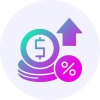 Interest rate Icon Minimal Gradient Style vector