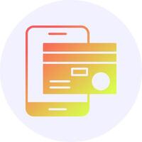 Mobile banking Icon Minimal Gradient Style vector