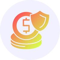 Financial security Icon Minimal Gradient Style vector