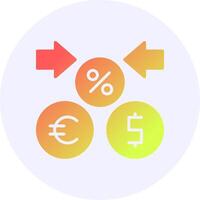 Exchange rate Icon Minimal Gradient Style Design vector