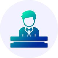 Bank teller Icon Minimal Gradient Style vector