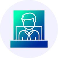 Cashier Icon Minimal Gradient Style vector