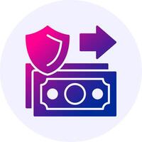 Secure transaction Icon Minimal Gradient Style vector