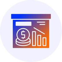 Recession Icon Minimal Gradient Style vector