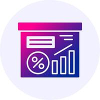 Interest rates Icon Minimal Gradient Style vector