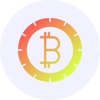 Bitcoin Icon Minimal Gradient Style vector