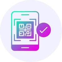 QR code payment Icon Minimal Gradient Style vector