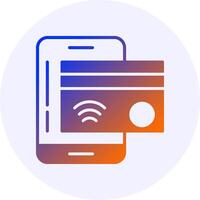 NFC payment Icon Minimal Gradient Style vector