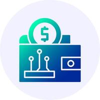 Digital wallet Icon Minimal Gradient Style Design vector