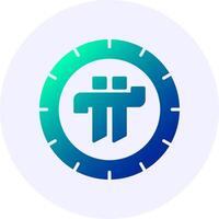 Cryptocurrency Icon Minimal Gradient Style vector