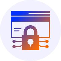 Data encryption Icon Minimal Gradient Style vector