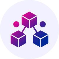 Blockchain Icon Minimal Gradient Style vector
