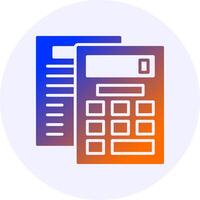 Retirement calculator Icon Minimal Gradient Style vector